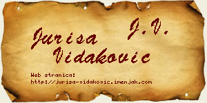 Juriša Vidaković vizit kartica